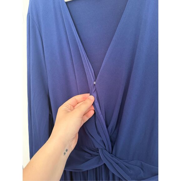 Eloquii Dress Long Sleeve Size 22 Women's Blue Gown Wedding Guest - Picture 3 of 5